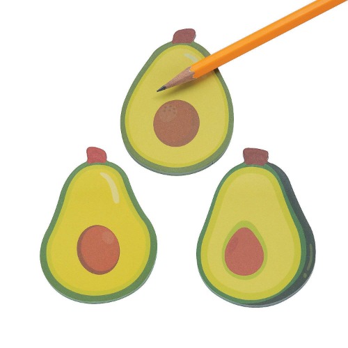 Avocado Sticky Notes - Set of 12 Notepads - Party Favors, Teacher Handouts and Fun Stationary
