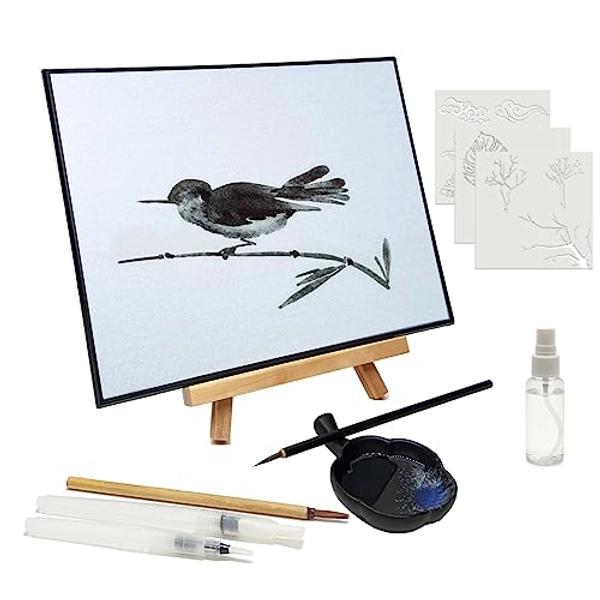 AOVOA Zen Meditation Board, Painting with Water for Relaxing, Mindfulness & Meditation Practice, Zen Meditation Gifts with Brushes and Stenciles