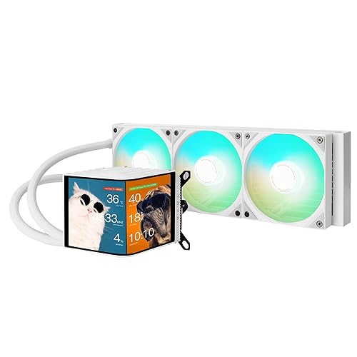 TRYX Panorama 360 ARGB White 360mm AIO 6.5'' AMOLED Curved Screen 3D Anamorphic Effect Display Customizable AIO Cooler 360mm Asetek 8th Gen 320w TDP ARGB Fan Intel LGA 1851/1700/1200/115X AMD AM5/AM4 - P360A WH