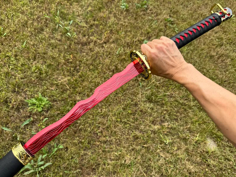 Rivers of Blood Katana, Medieval Fantasy Elden Katana Cosplay Metal Sword for Video Game, Collection Gift for him, Gift for him, Gamer Gift