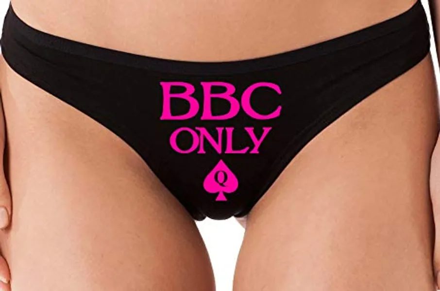 Knaughty Knickers BBC Only Queen of Spades for big black cock thong panties - Medium - Hot Pink