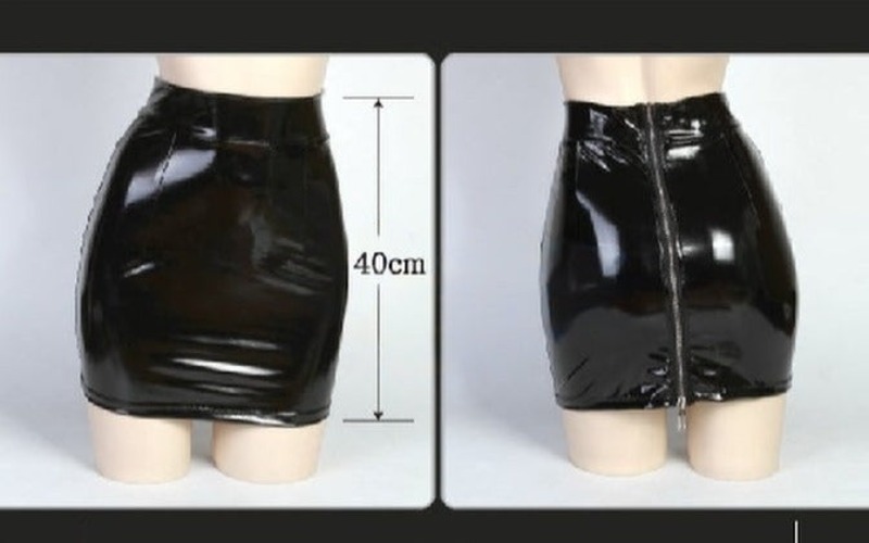 Soul Snatch | Parts : "Life's Short" High Waist Miniskirt - L / B zipper mirror patent leather Long