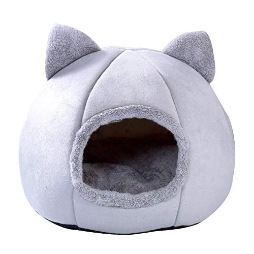 Bestevery Cueva de Gato, Cachorro Cama para Mascotas Nido Acogedor Calentito, Cat House Cama de Gatos Casa de Gatos Muebles para Gatos Idea Cute Cat Cave Bed, Christmas Warm Cat Bed para el Invierno