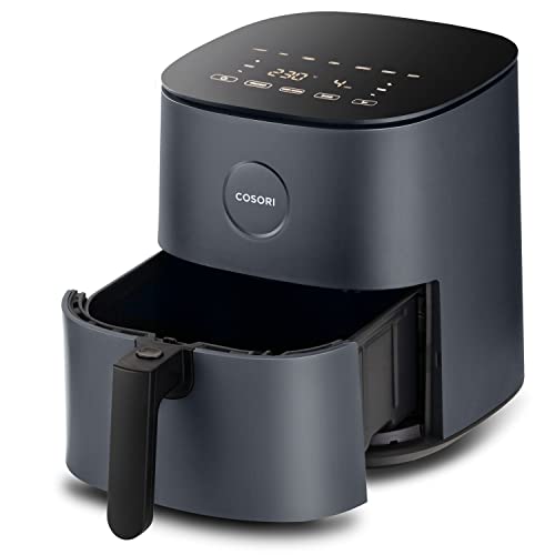 COSORI Freidora sin Aceite 4.7 L, Air Fryer Caliente, Temperatura Regulable 75-230 °C, Freidora Aire Silenciosa con Recetas en Español, 9 Modos, Pantalla LED Táctil, Gris, L501