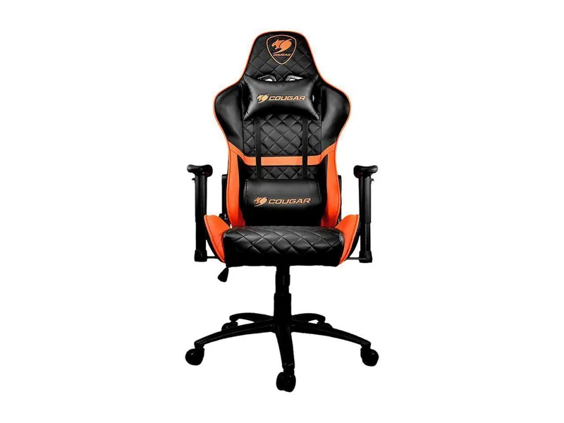 Cougar Armor One (Orange) Gaming Chair with Breathable Premium PVC Leather and Body-embracing High Back Design