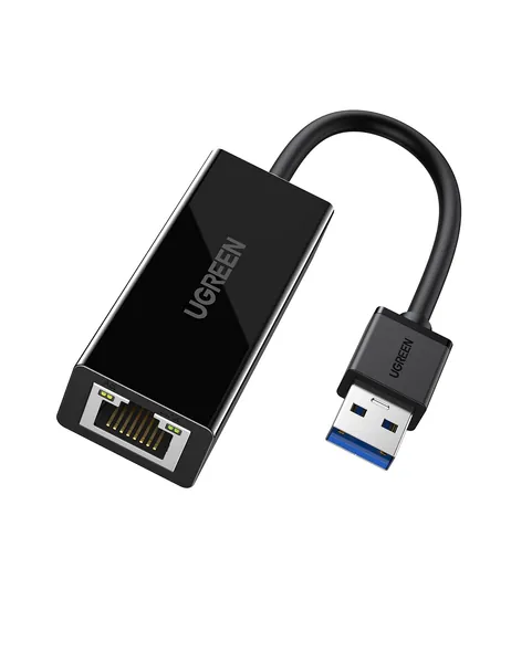 UGREEN USB Ethernet Adapter USB 3.0 to 10 100 1000 Gigabit Ethernet LAN Network Adapter Ethernet Compatible with Nintendo Switch MacBook Surface Pro Laptop PC Black