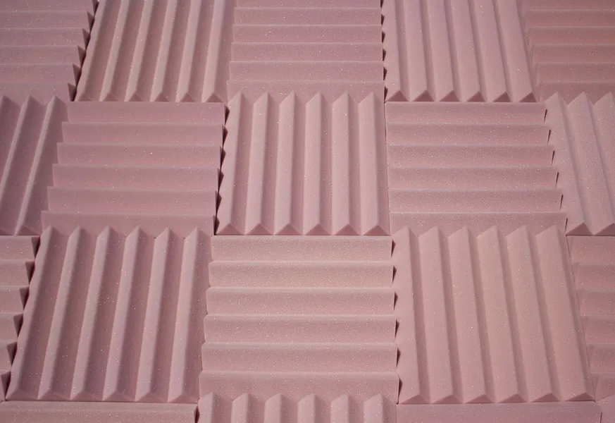 Soundproofing Acoustic Studio Foam - Rosy Beige Color - Wedge Style Panels 12”x12”x2” Tiles - 4 Pack