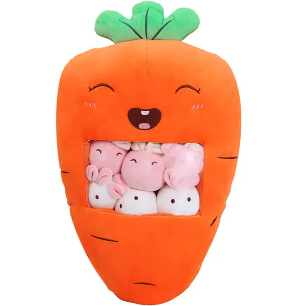 Plush Pillow Carrot Bunnies Animals Doll Toy Gifts for Teens Girls Kids,Sofa Chair Decorative Pillow