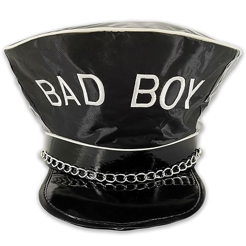 Black Shiny Bad Boy Rebel Hat – For Bold Stag Do Adventures & Wild Parties