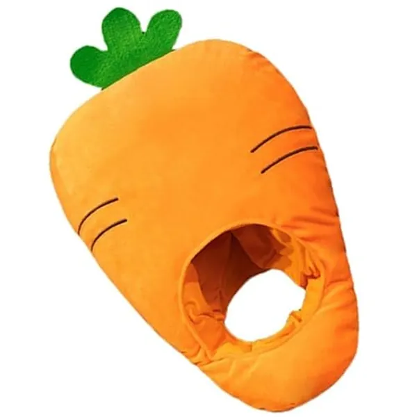 Lpitoy Cute Carrot Hat, Funny Plush Carrot Cap Cosplay Headwear Winter Warm Cartoon Vegetable Hat Headgear Halloween Party Fancy Dress Photo Props - Orange