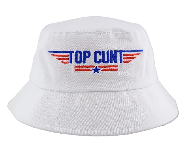 Top Cunt Rude Joke Festival Bucket Hat White