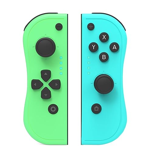 LuckyMoon Switch Controller Compatible for Switch/Lite/OLED, Replacement for Switch Controller with Motion Control, 6 Gyro Axis,Dual Vibration, Wake Up Function, Wireless, No Drift - Light Blue/Light Green⭐⭐⭐⭐⭐