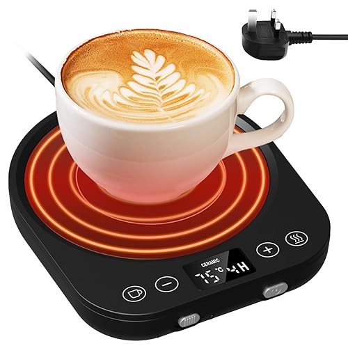 CEROBEAR Coffee Mug Warmer for Desk Cup Warmer for Home Office with Gravity Sensor 9 Temperature Setting(55-85℃) & 9 Hours Auto-on/Off Function for Heating Teapot Plate Coffee Tea Milk Coco Candle - 1292-B
