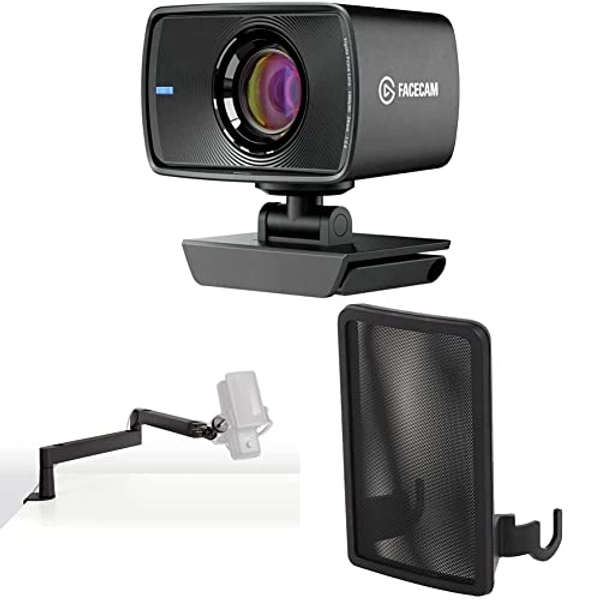 Elgato Facecam - 1080p60 True Full HD Webcam & Wave Mic Arm LP - Premium Low Profile Microphone Arm & Pop Filter - Anti-Plosive Noise Shield Eliminates Pops and Hisses