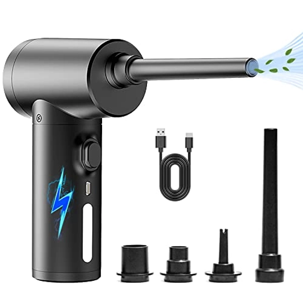 Portable Air Duster, Electric Air Blower, Cordless, & Rechargeable- for PCs, Game Consoles, Electronics