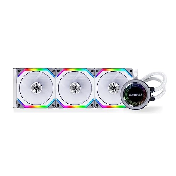 Lian Li GALAHAD AIO 360 RGB UNI FAN SL120 EDITION WHITE - Triple 120mm Addressable RGB Fans AIO CPU Liquid Cooler - GA-360SLA