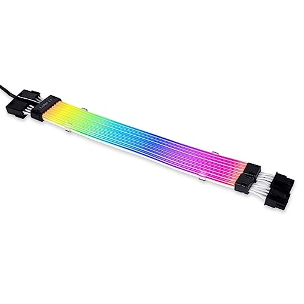 LIAN LI Strimer Plus V2 8 Pin (PW8-PV2) - Addressable RGB VGA Power Cable-(No Controller Included) - for Dual 8 PIN GPU Connector
