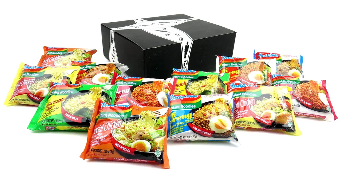 Indomie Instant Noodles 6 Flavor Variety Pack, 12 Bags - 