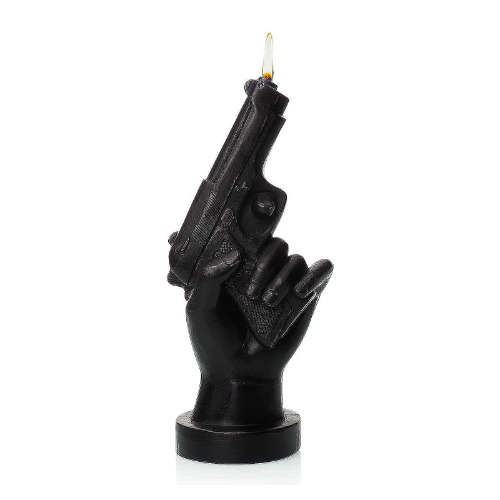 Hand with Gun Candle by Gute - Great Gift for Gun Enthusiasts, Veterans, US Army Gifts, Military Gifts, Police Gifts, Shooter Gifts, Gun Shaped, Hand Candles, Father's Day Gifts 8"H 4" W (Handgun) - Handgun