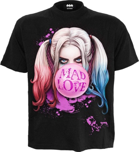 DC Comics - Harley Quinn - Mad Love - Front Print T-Shirt Black - Large