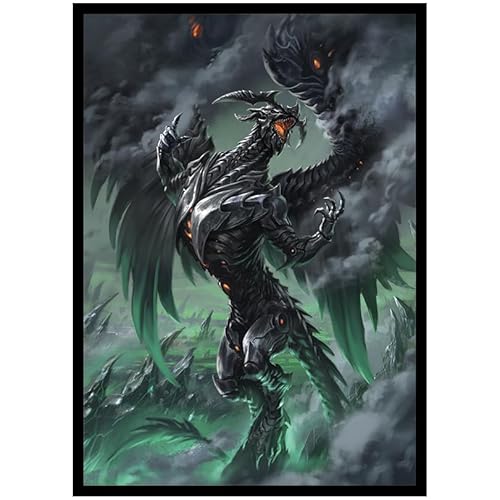Fantasy North - Phorgoros - Plutonium Dragon - 100 Smooth Matte TCG Trading Card Sleeves - Fits Magic MTG Commander Pokemon and Other Card Games - Playing Card Sleeves