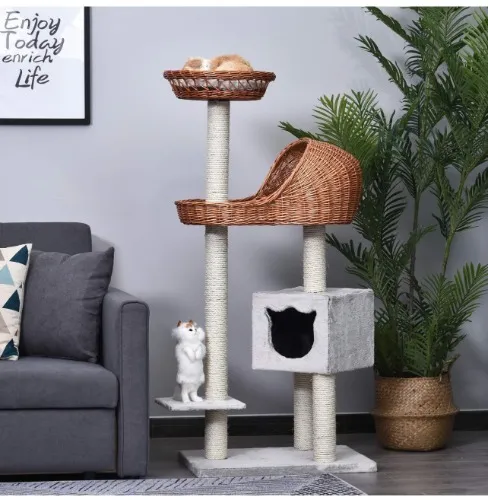 Pawhut Cat Tree Condo Tower
