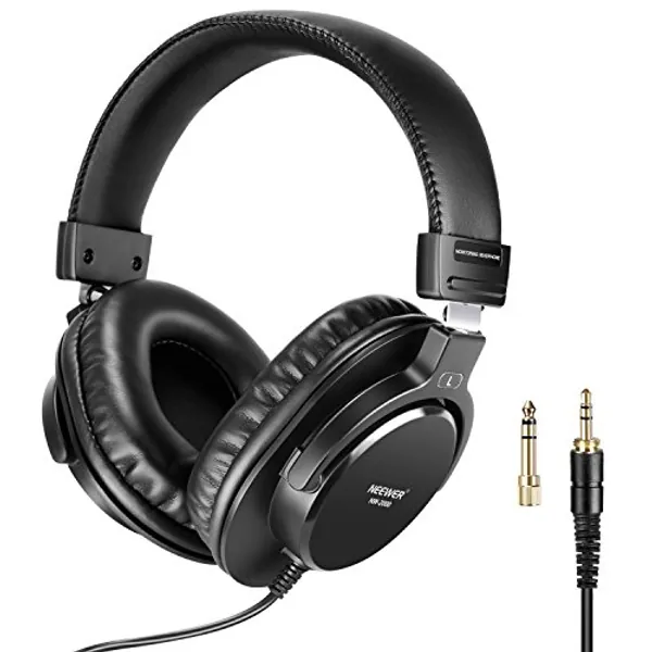 Neewer Studio Monitor Headphones - Dynamic Rotatable Headsets with 40mm Loudhailer Driver, 3 meters Cable, 6.35mm Plug Adapter for PC, Cell Phones, TV (NW-2000)