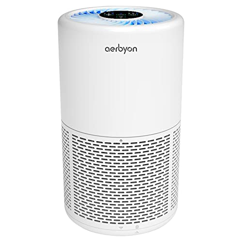 aerbyon AP400 Air Purifier for Home, Small Office, Cleans up to 215 Sq. Ft, 4-stage filtration, HEPA filter for odors, dander, pollen, toxins, smoke, 3-year warranty, Power Cable Inside - AP400