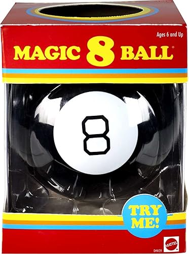 Mattel Games Magic 8 Ball Kids Toy, Retro Themed Novelty Fortune Teller, Ask a Question and Turn Over for Answer - Classic