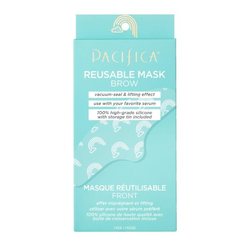 Pacifica Beauty | Reusable Brow Mask | 100% Silicone | Vacuum Seal & Lifting Effect | Minimize Fine Lines + Wrinkles | Pair with Serum | Storage Tin Included | Vegan + Cruelty Free - Brow Mask
