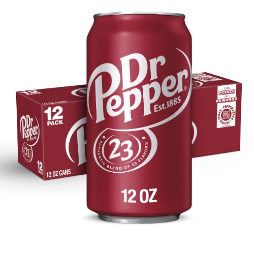 Dr Pepper Soda, 12 fl oz cans, 12 pack