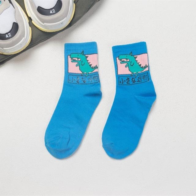 Japanese Dino Socks - Blue Dinosaur