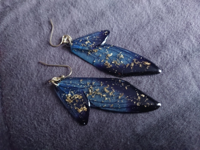 Fairy wing earring - Blue
