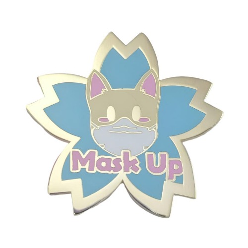 Cat Mask Up Pin