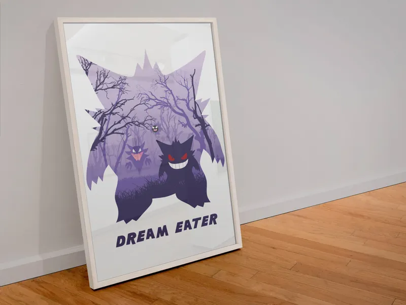 Dream Eater, Pokemon Gengar Art Print, Video Game Home Decor