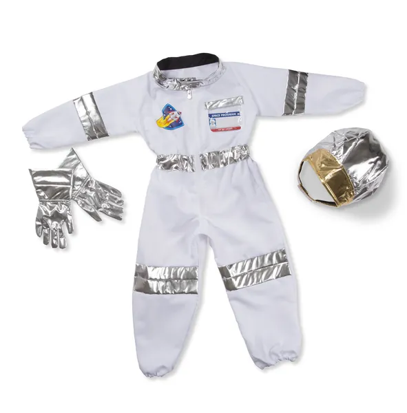 Melissa & Doug Astronaut Costume Role Play Set - Pretend Astronaut Outfit With Realistic Accessories, Astronaut Costume For Kids And Toddlers Ages 3+ -