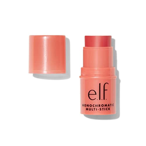 e.l.f. Monochromatic Multi Stick, Luxuriously Creamy & Blendable Color, For Eyes, Lips & Cheeks, Glimmering Guava, 0.17 Oz (5g) - Glimmering Guava