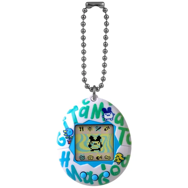 Tamagotchi 42921NBNP Original Logo Repeat-Feed, Care, Nurture-Virtual Pet with Chain for on The go Play