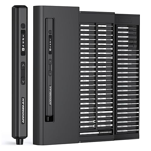 AM ARROWMAX Mini Electric Screwdriver, 70 Magnetic Bits, 5 Torque Modes, Precision Electric Screwdriver, Magnetic Storage, 5/32''Hex, Repair Tool Set for Phone Camera Laptop Watch (SES ULTRA) BLACK - SES ULTRA-BLACK