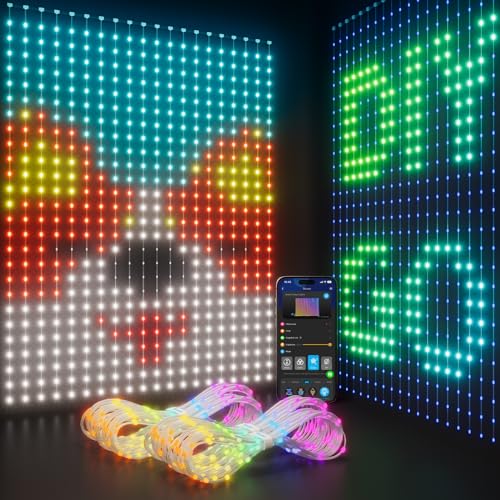 Govee Curtain Lights, Smart LED Window Lights, RGB Color Changing Wall Light, Dynamic DIY Curtain String Lights for Home Bedroom Party Decor, Outdoor IP65 Waterproof, 5 x 6.6ft, 520 RGBIC LEDs, 2 Pack - 2