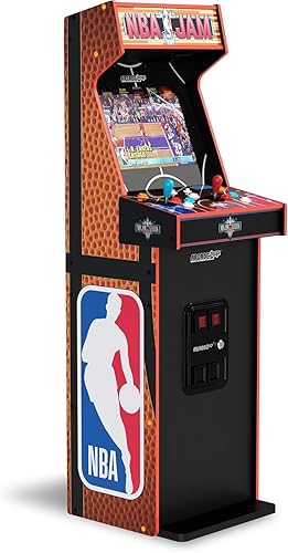 ARCADE1UP NBA Jam Deluxe 2-Player Control Panel Arcade Machine, Built for Your Home, 5 Foot Tall Cabinet with 3 Classic Games - Deluxe