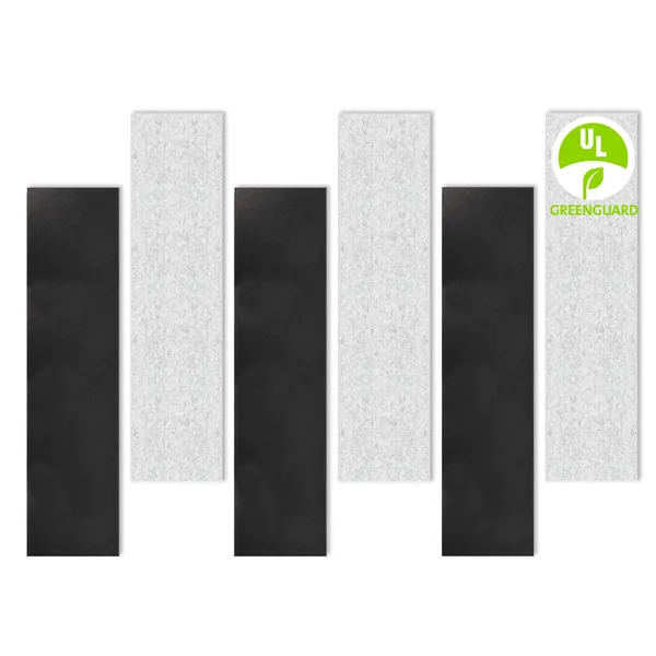 BUBOS Art Acoustic Panels,48“x12”inch Premium Acoustical wall panel,Better than foam, Decorative Sound Absorbing Panel for walls, Studio Acoustic Treatment. Soundproof wall panel - BLACK+GREY