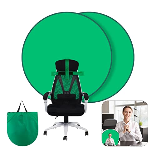 Green Screen Backdrop，Portable Green Screen Background，Collapsible Chair Green Screen with Stand，Background Screen for Zoom Meeting