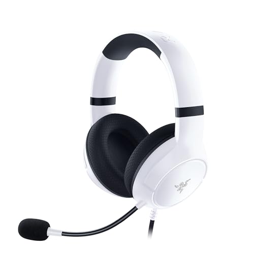 Razer Kaira X Wired Headset for Xbox Series Xs, Xbox One, Pc, Mac and Mobile Devices: Triforce 50mm Drivers - Hyperclear Cardioid Mic - Flowknit Memory Foam Ear Cushions - On-Headset Controls - White - White - Xbox