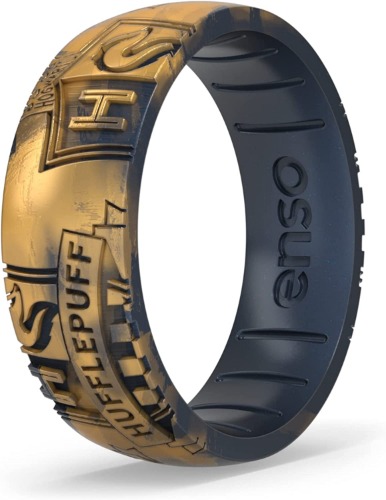 Enso Rings Wizarding World of Harry Potter Collection - Comfortable Silicone Rings - Hogwarts Houses to Deathly Hollows - 9 Hufflepuff
