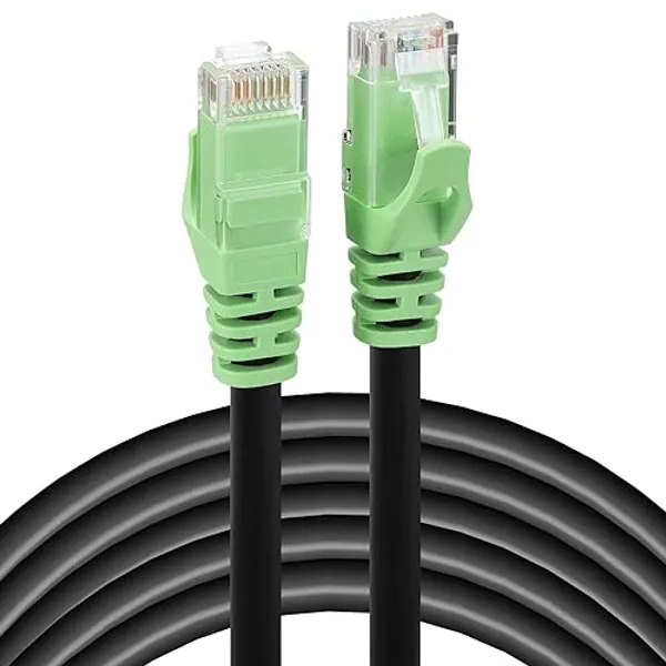 Rapink Cat6 Outdoor Ethernet Cable 200 ft, Ethernet Cable UV Resistant, Cat6 Outdoor Cable Waterproof, Network Cable Copper Clad Aluminum for Indoor & Outdoor Use - 200FT
