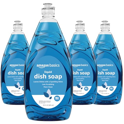 Amazon Basics Dish Soap, Fresh Scent, 30 fl oz, Pack of 4 - 30 Fl Oz (Pack of 4)
