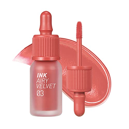 Peripera Ink Airy Velvet Lip Tint, Liquid Lip (0.14 fl oz, 003 CARTOON CORAL) - 003 CARTOON CORAL