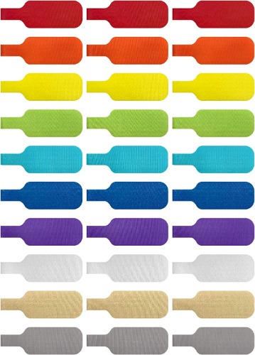 Cable Labels by Wrap-It Storage, Medium, Multi-Color (30-Pack) Write On Cord Labels, Wire Labels, Cable Tags and Wire Tags for Cable Management and Organizer for Electronics, Computers and More - Medium Assorted Colors