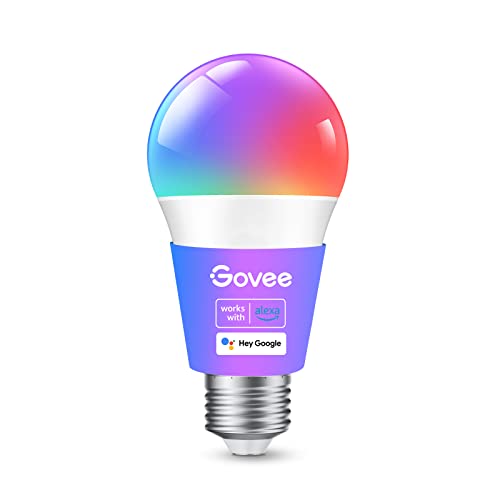 Govee Smart Light Bulbs, Color Changing Light Bulbs with Music Sync, 54 Dynamic Scenes, 16 Million DIY Colors WiFi & Bluetooth Light Bulbs Work with Alexa, Google Assistant & Govee Home App, 1 Pack - Multi-colored - 1 Count (Pack of 1)